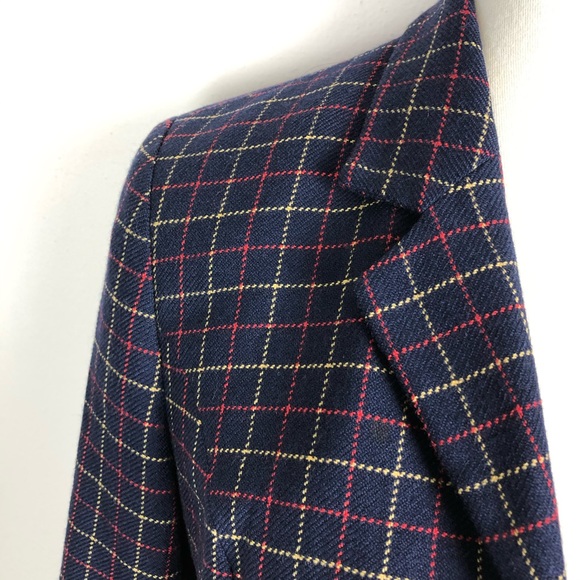 Sisley Made in Italy Window Pane Check Lady Jacket Pure Wool Size Small - Picture 3 of 13